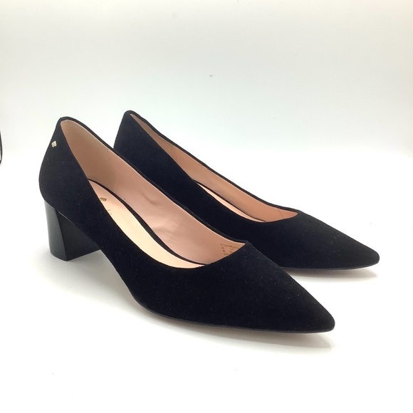 Kate Spade Moulin Pumps Black Suede Leather Heels 9 - Picture 4 of 14